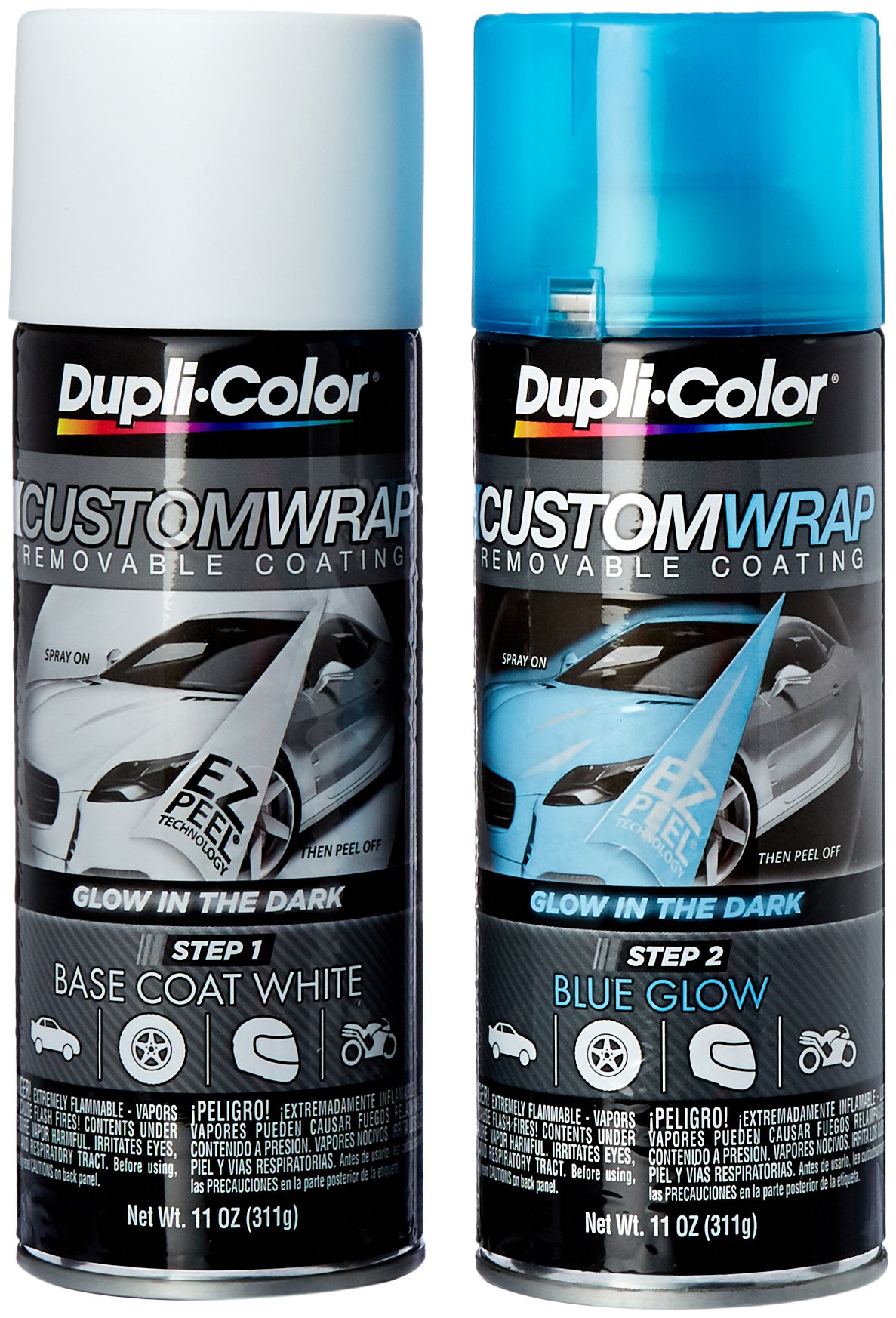Dupli-Color ECWRC7970 Custom Wrap Glow in the Dark Removable Automotive Paint – Blue Metallic Spray Paint - 11 oz. Aerosol Can