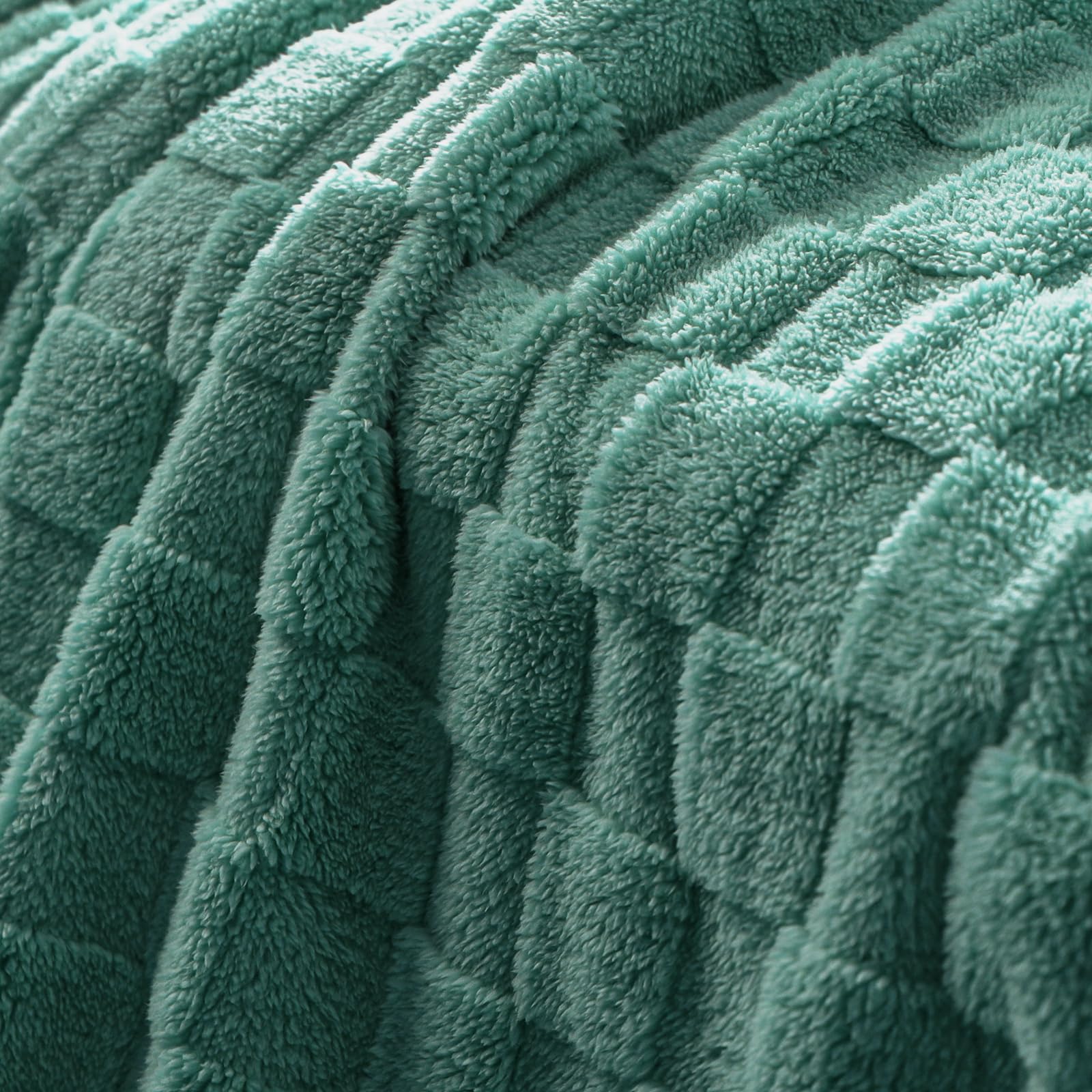 Manta de forro polar para sofá, súper suave y cálida, ligera con patrón a cuadros para todas las estaciones, 50 x 60 pulgadas, celadón 6