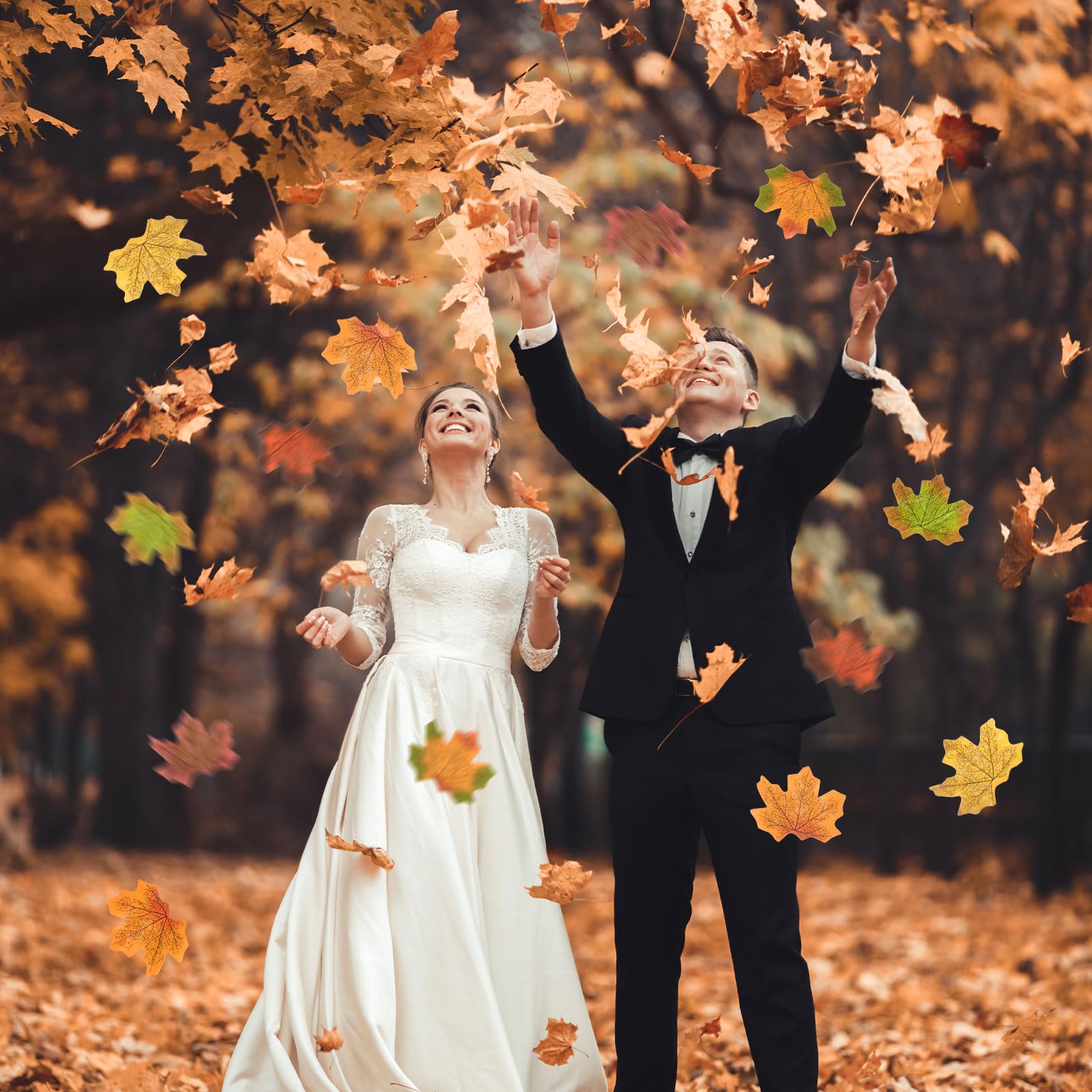 200 foglie d'acero artificiali autunnali per matrimonio