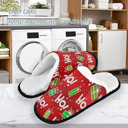 Miniatura 3 de Christmas Hohoho Slippers for Women Men Soft Non-Slip Indoor House Slippers Slipper Home Shoes for Bedroom Hotel Travel Guest Bride,M