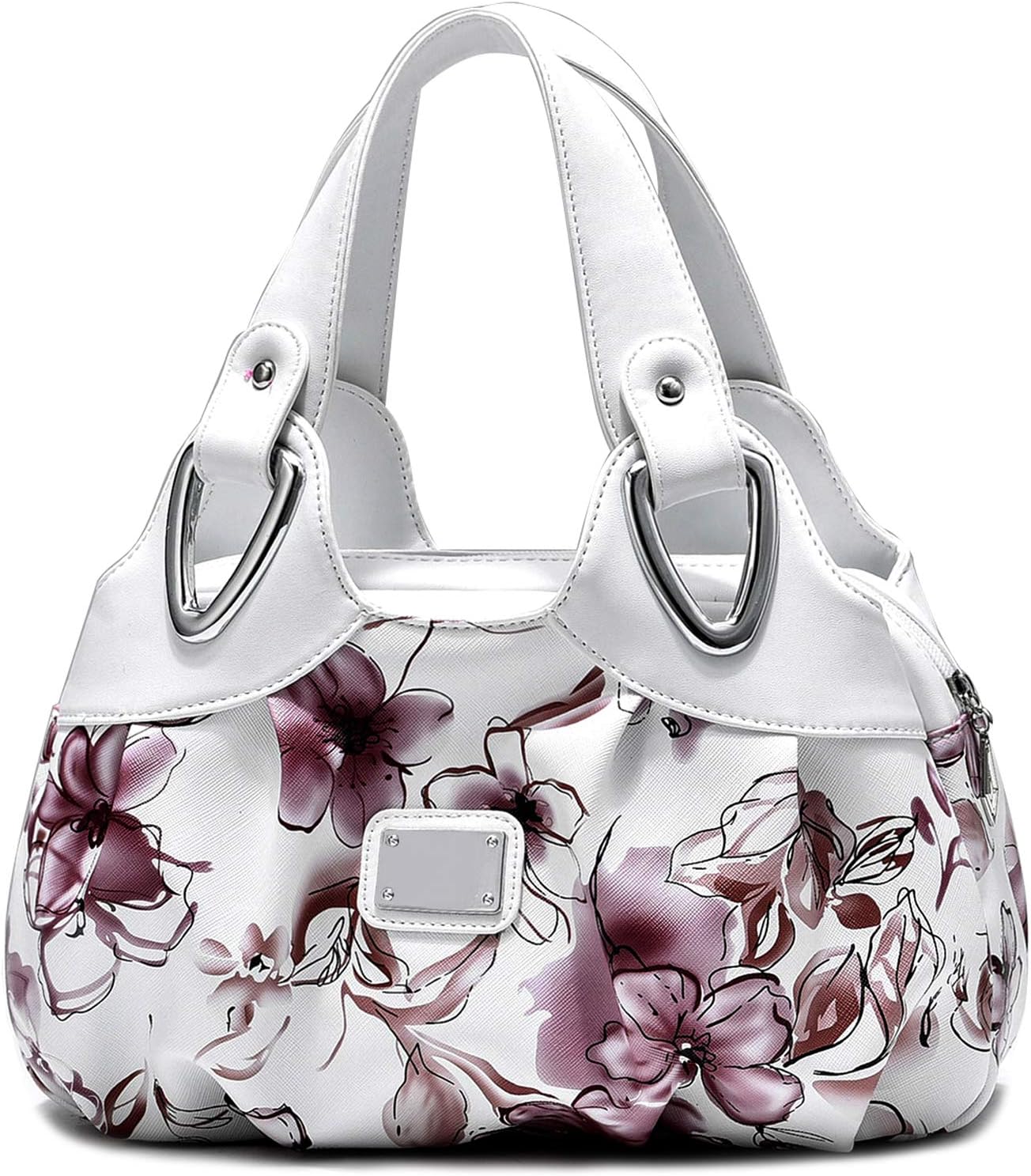 Barsine Vegan Leather Purse for Women Fashion Hobo Style Floral Handbag