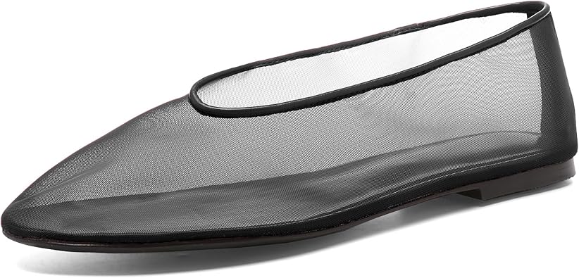 Women's Fine Mesh Ballet Flats,Round Toe Ballerina Shoes,Casual Slip On Mary Jane Flats,Comfortable Daily Dress Shoes