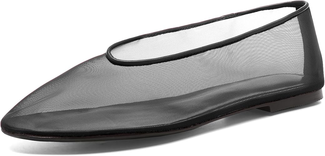 Women's Fine Mesh Ballet Flats,Round Toe Ballerina Shoes,Casual Slip On Mary Jane Flats,Comfortable Daily Dress Shoes