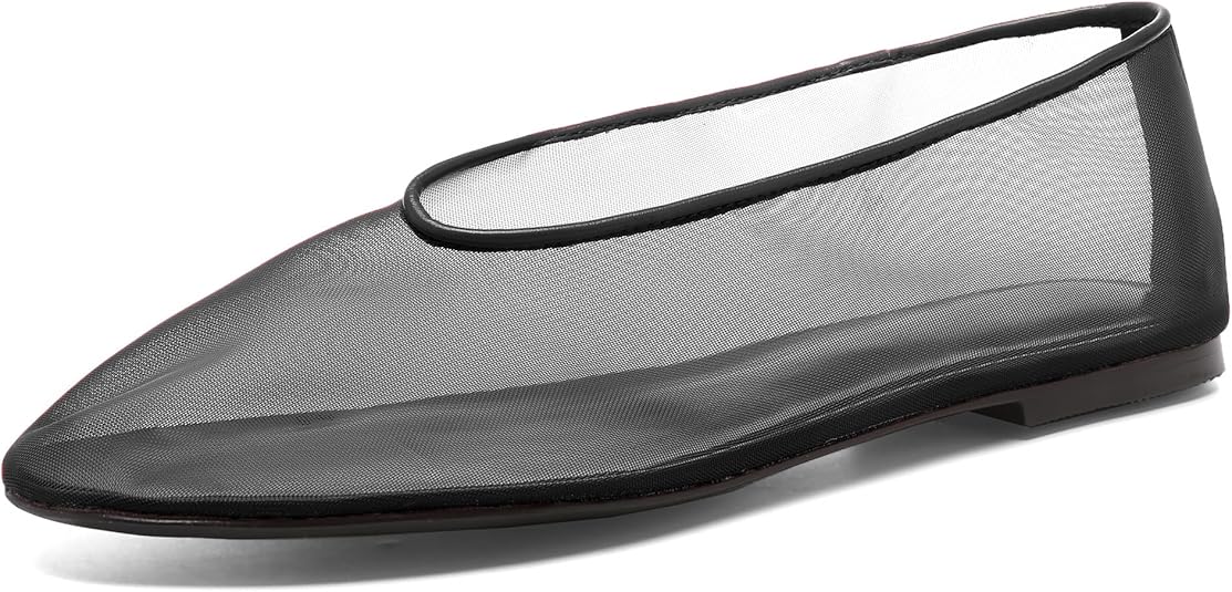 Women's Fine Mesh Ballet Flats,Round Toe Ballerina Shoes,Casual Slip On Mary Jane Flats,Comfortable Daily Dress Shoes