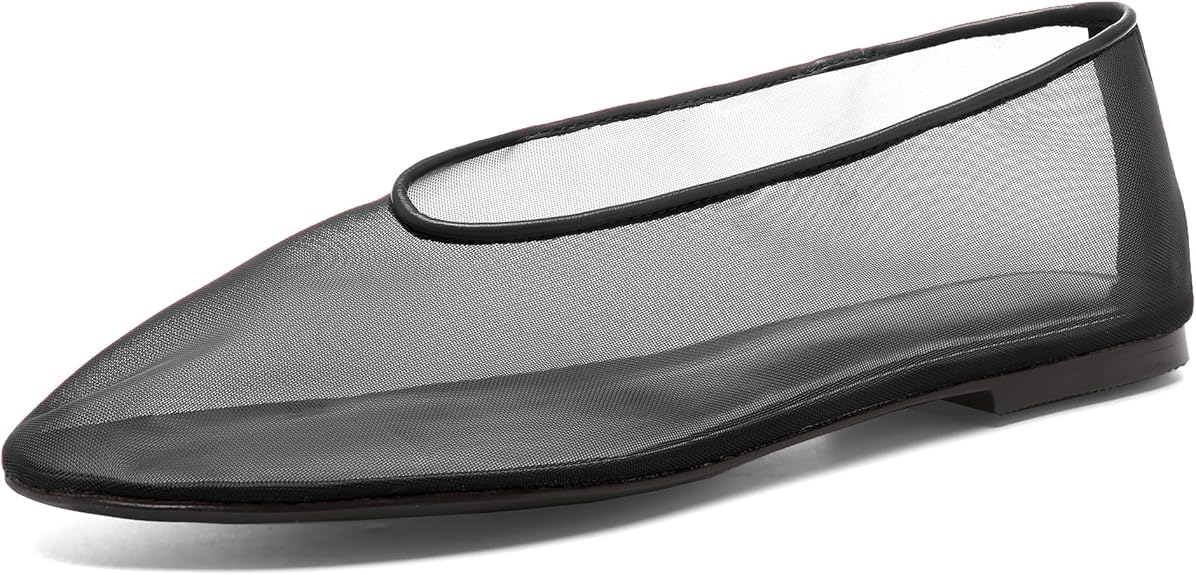 Women's Fine Mesh Ballet Flats,Round Toe Ballerina Shoes,Casual Slip On Mary Jane Flats,Comfortable Daily Dress Shoes
