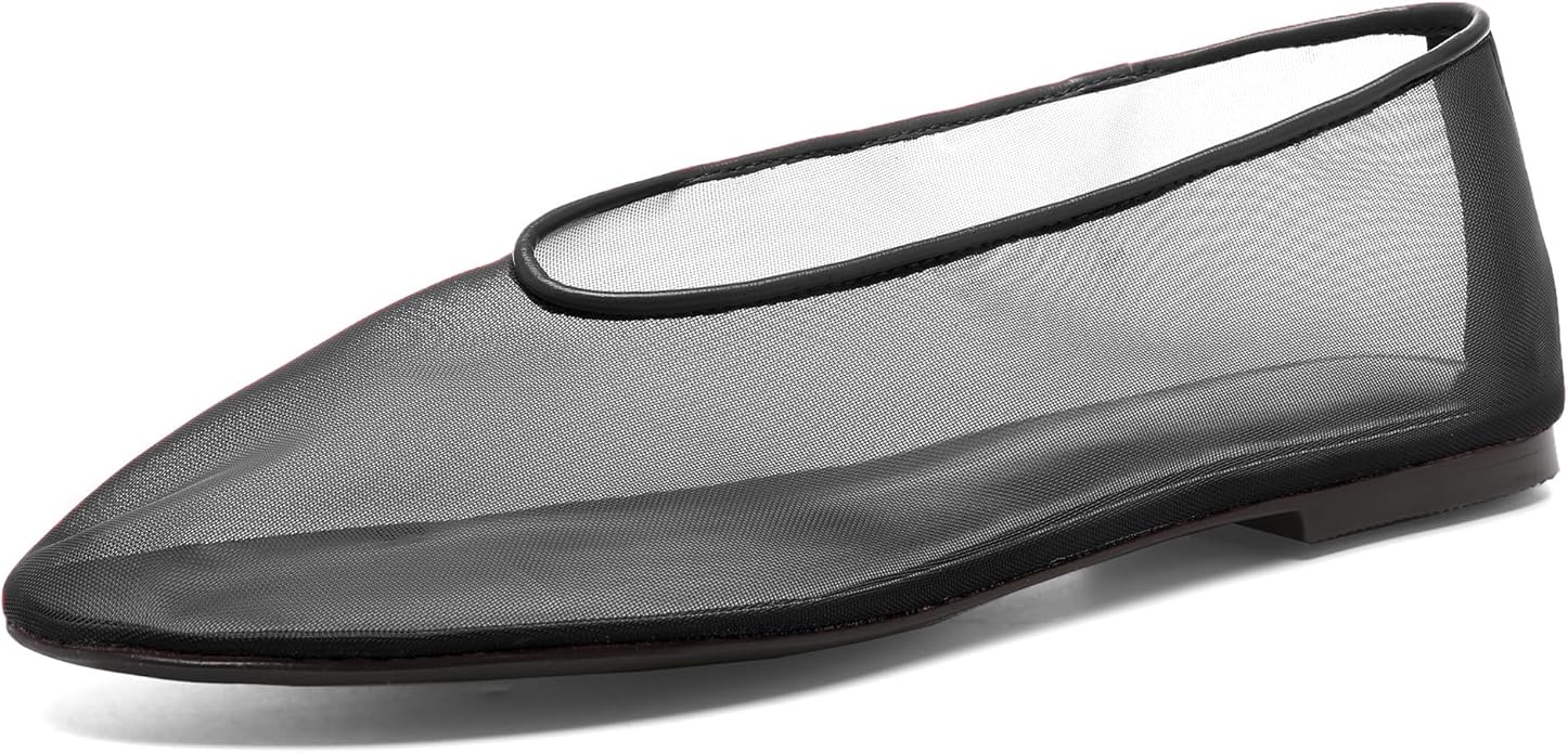 Women's Fine Mesh Ballet Flats,Round Toe Ballerina Shoes,Casual Slip On Mary Jane Flats,Comfortable Daily Dress Shoes
