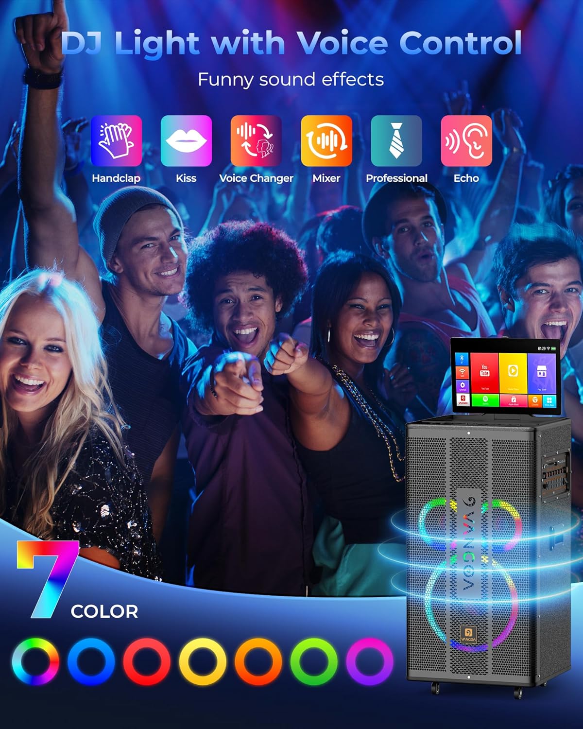 Vangoa VK80 Pro DJ Lights and Voice Control Effects