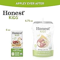 Vista 4 de Honest Kids Appley Ever After, bebida de jugo orgánico, cajas de jugo de 6 onzas líquidas, paquete de 40, manzana