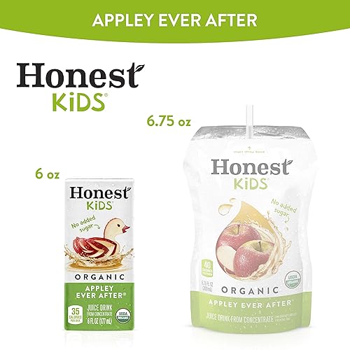 Miniatura 4 de Honest Kids Appley Ever After - Bebida de jugo orgánico 6 Fl oz cajas de jugo paquete de 40 manzana 6 Fl Oz paquete de 40