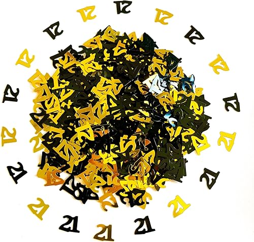 Miniatura 4 de SHUNTAI Globos de felicitación a 21 años, decoraciones de cumpleaños negros y dorados, globos de látex de confeti dorado para él y ella, decoración