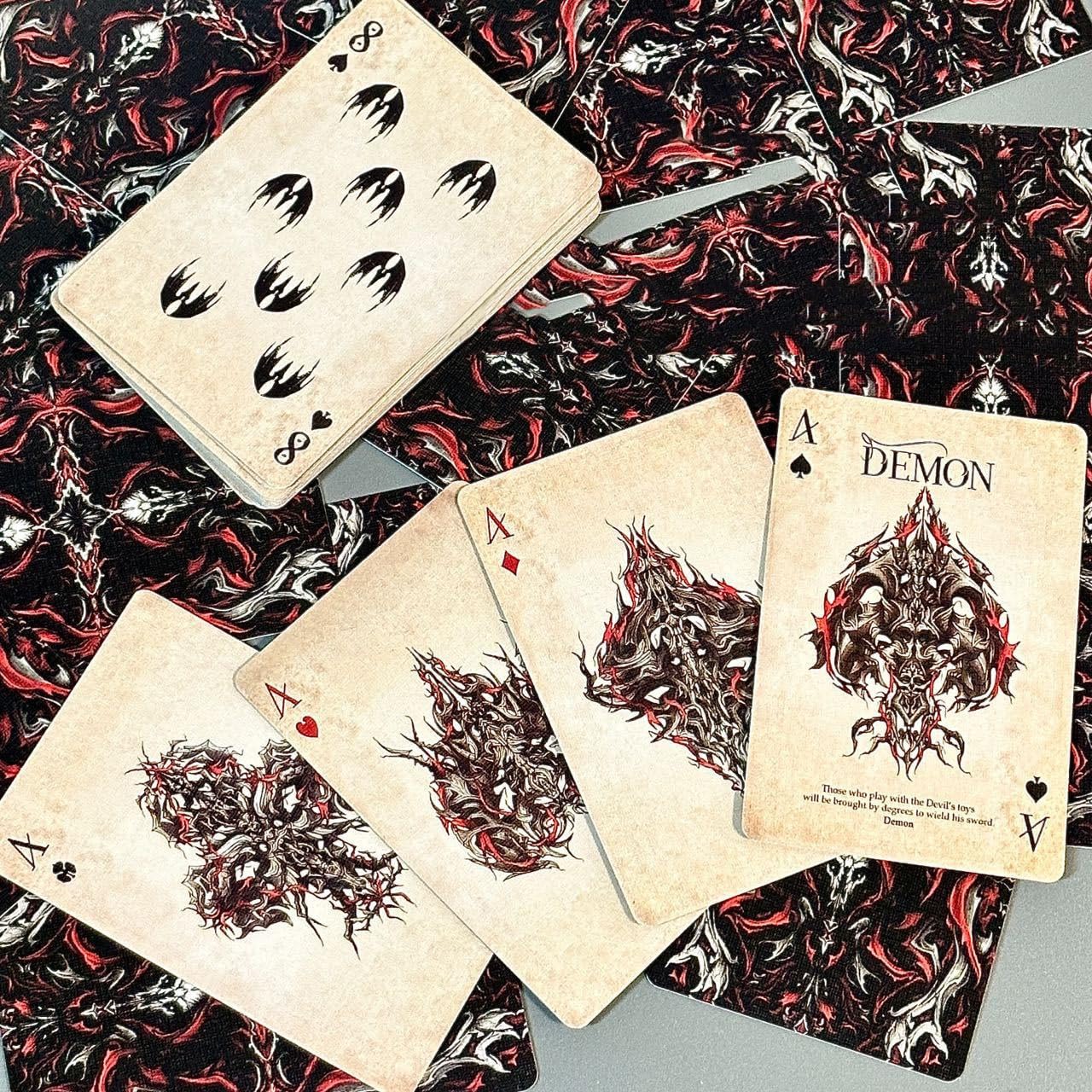 Playing Cards,Devil Blood Moon Themed Playing Card, Retro Style Poker Card.