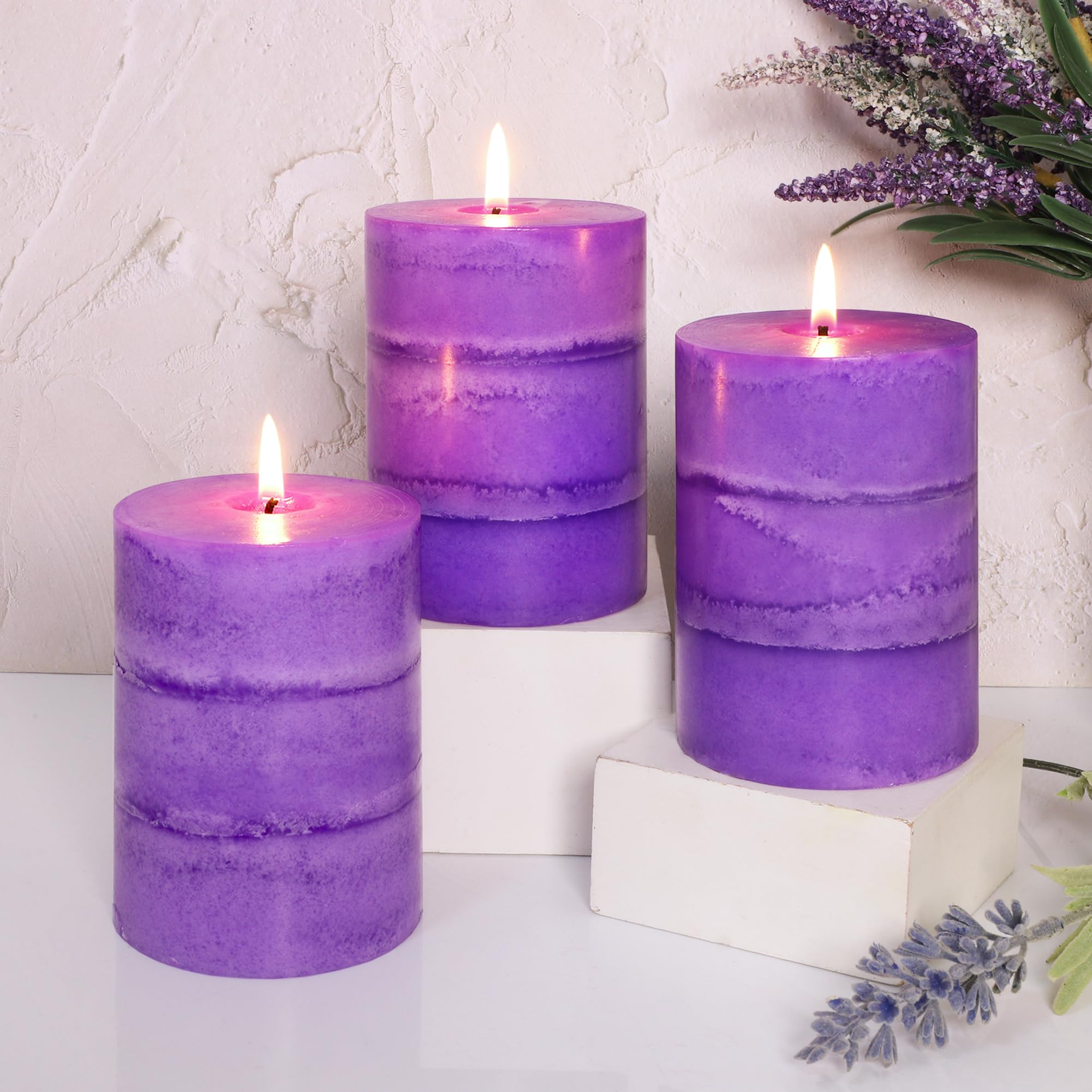 FLAVCHARM Dark Purple Pillar Candles
