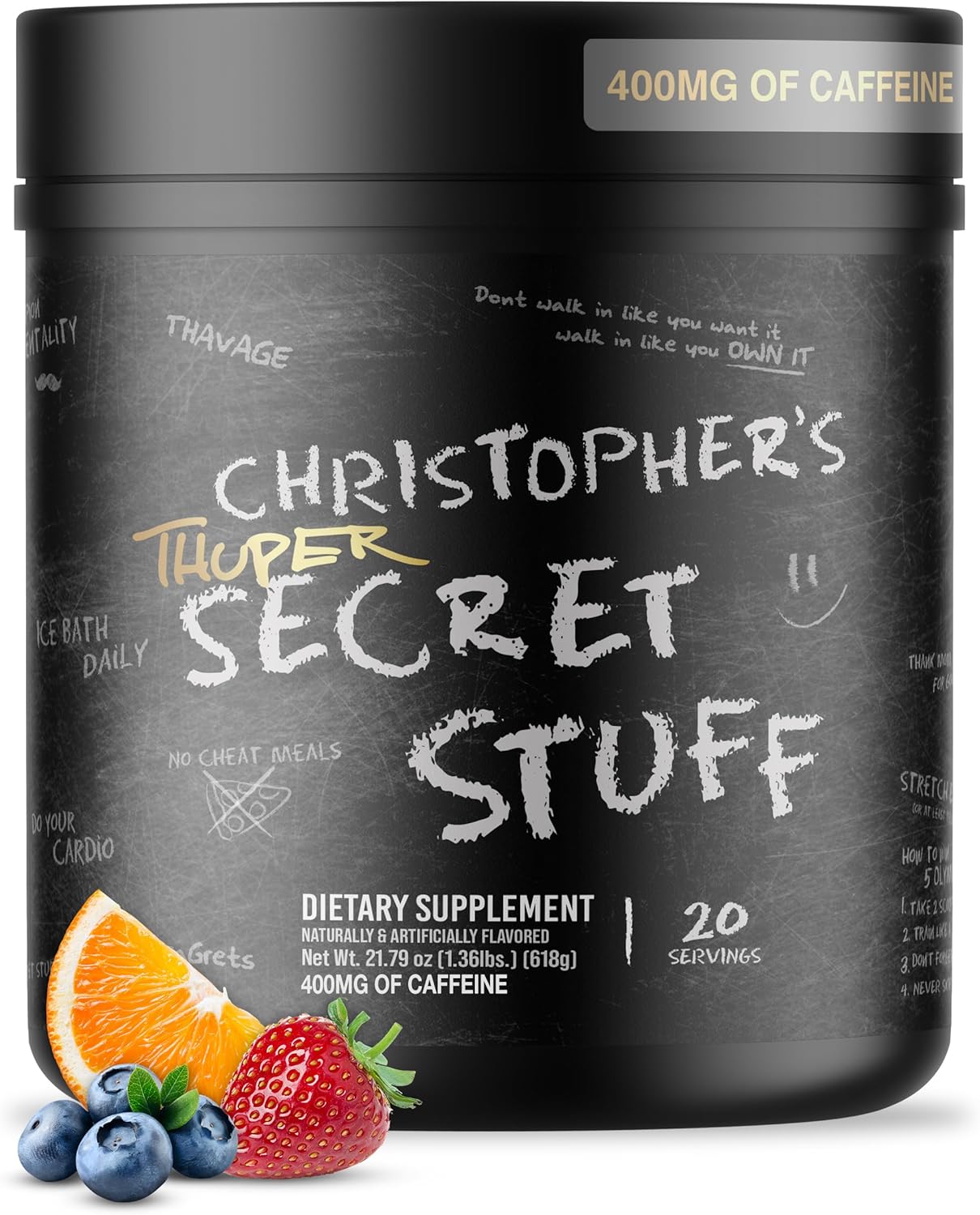 RAW Thuper Thavage Pre Workout Powder – High-Stim Pre-Workout with Creatine, Beta Alanine, L-Citrulline & Caffeine – Chris Bumstead Gym & Fitness Supplement for Men & Women – Secret Stuff