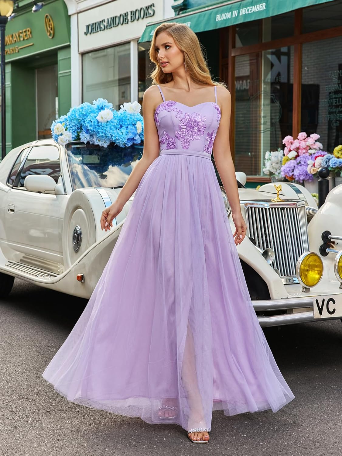 Women's Formal Choir Dress Elegant Midi Mesh Embroidered for Wedding Guest Bridesmaid Cocktail Party Flowy Prom Dress