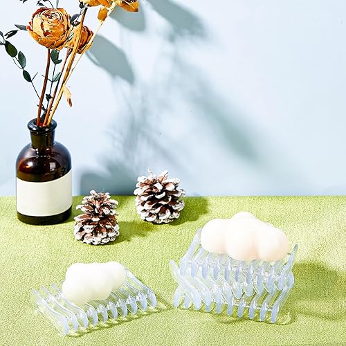 Miniatura 6 de 6 piezas de plástico transparente soporte para jabón, bandeja de jabón, jabonera autodrenante para jabón y esponja secadora de jabón, baño, ducha,