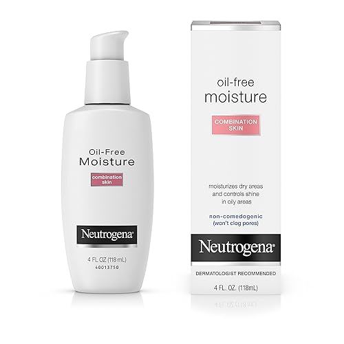 Neutrogena Crema hidratante facial y cuello de glicerina sin aceite para piel combinada, ligera, absorbente de aceite para un mate natural suave, 4