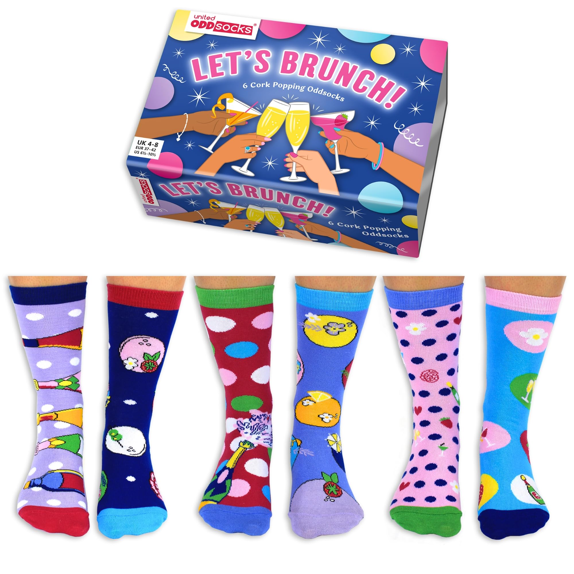 United Oddsocks - Boîte 6 Oddsocks Pawsome pour femme, taille 37-42, multicolore