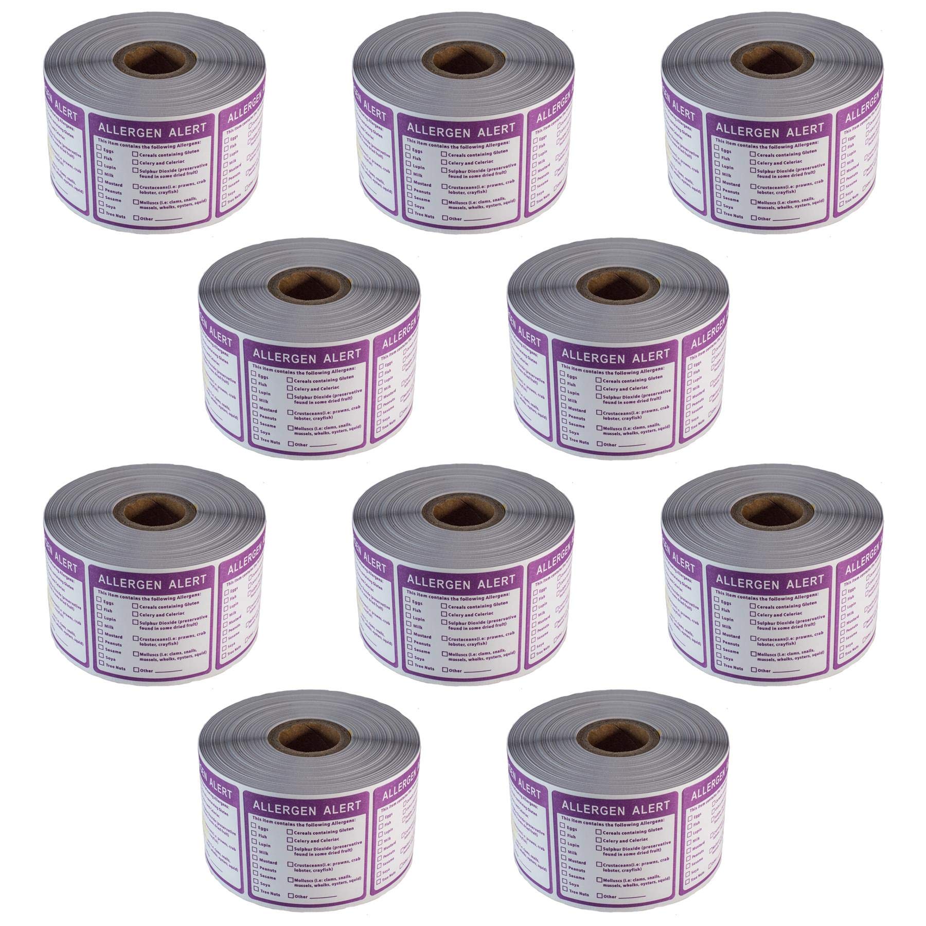 Pack of 10 Mr-Label Catering Stickers - Allergen Alert Tick Large