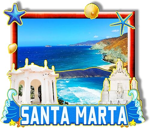 Imán de madera 3D de Santa Marta Colombia para nevera, recuerdos coleccionables, decoración hecha a mano, 2 disponible en Yaxa Guatemala