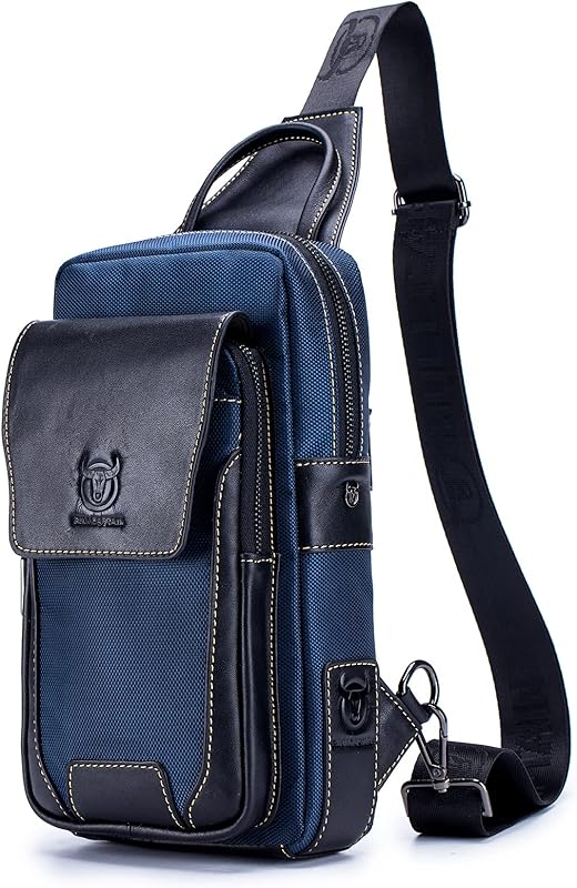 Moniss Bolsa Sling de Couro Masculina Pacote de Bolsa de Peito Casual Bolsa Transversal Mochila Sling Mochila de Viagem Mochila de Ombro em oferta na Shopee