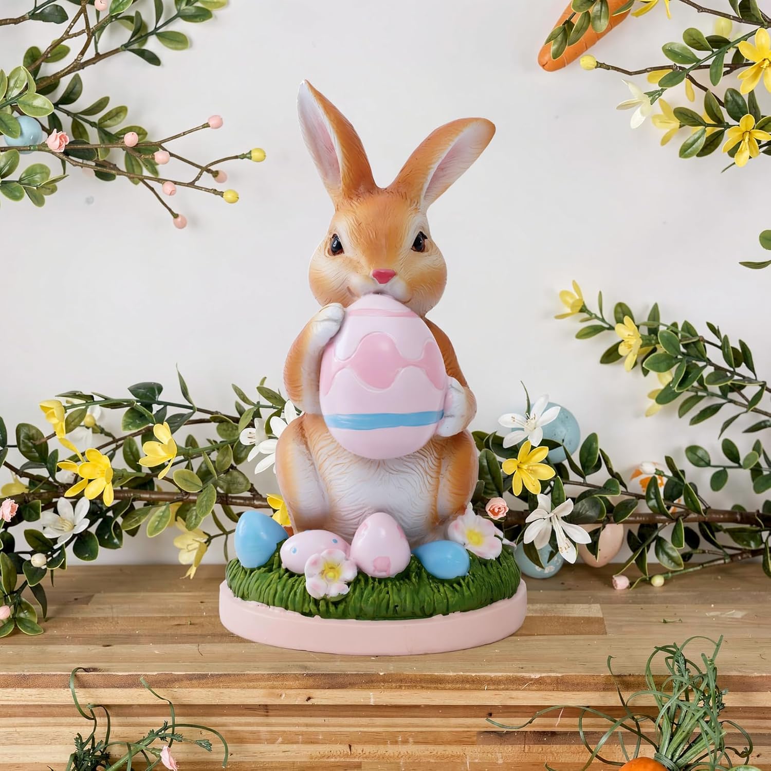 Bunny Decoration Spring Rabbit Decor Gifts Handcrafted Resin Figurines Colorful and Charming Spring Decor for Home, and Holiday Celebrations
