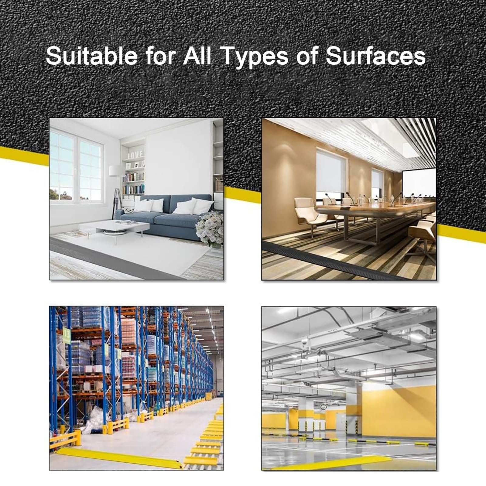 Pasacables de Suelo para Proteger Las Cables Protector de Cables Protector de 3 Piezas, Capacidad de Carga de 6800 Kg, 90X48X6,5 cm, Ocultador de Cables para Uso en Exteriores e Interiores