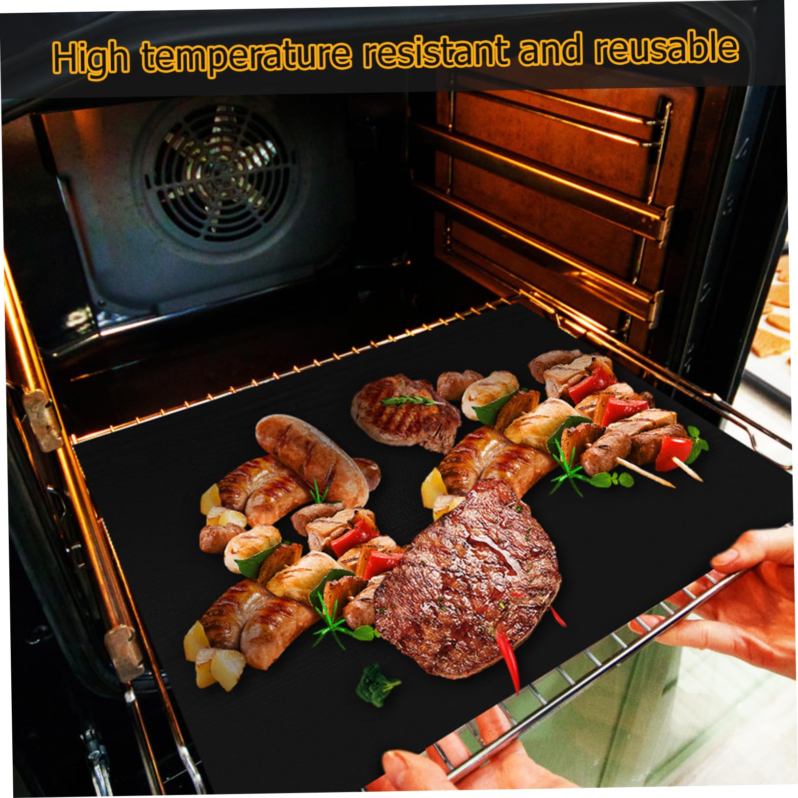 9Pièces Grillade Réutilisables Doublures de Four Antiadhésives pour Cuisson Équilibrée Protection Facile