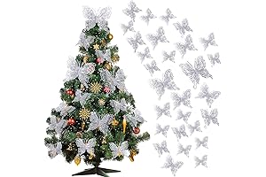 36 Pack Christmas Tree Glitter Butterflies Ornaments