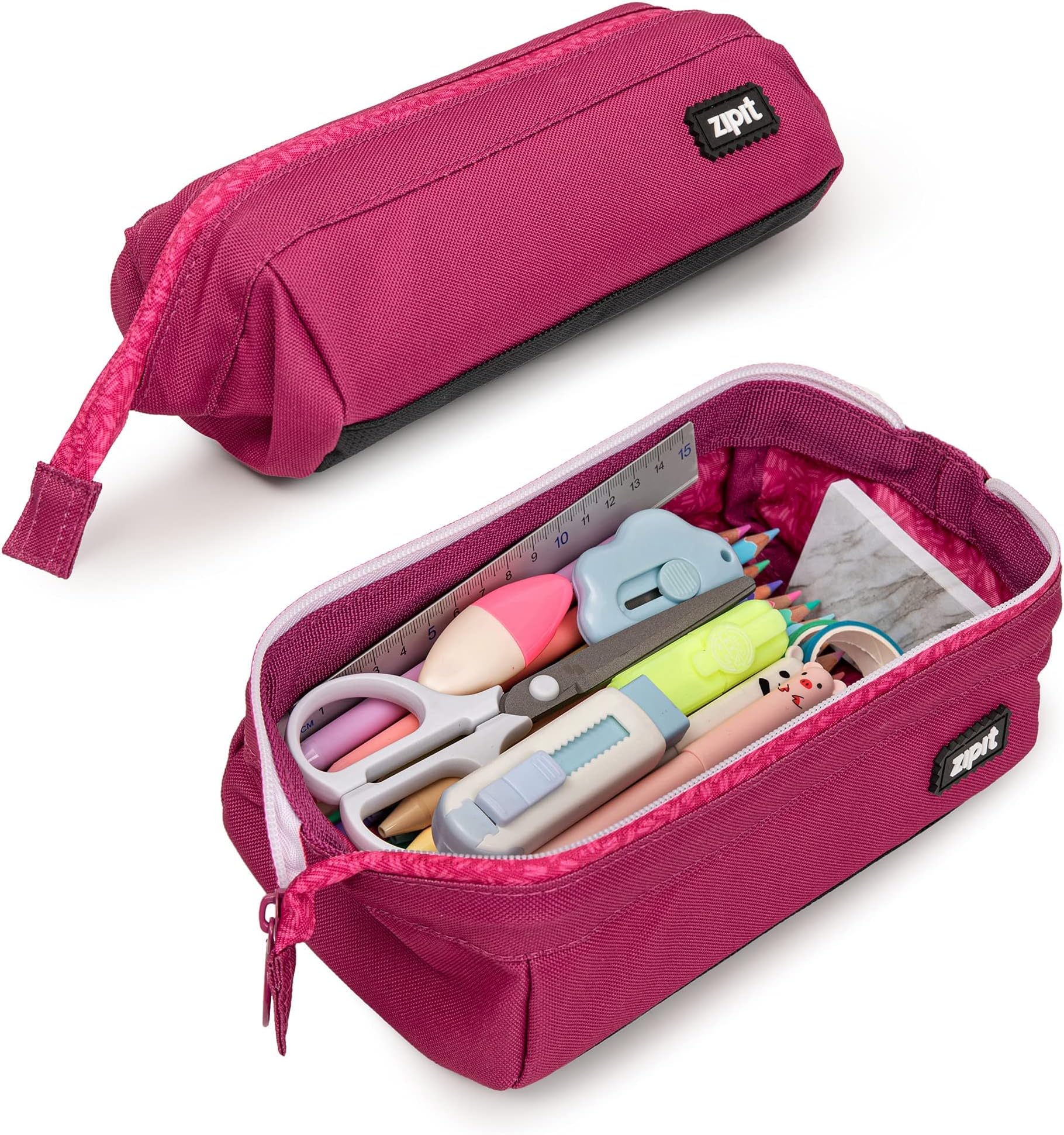 ZIPITLenny Pencil Case for Adults and Teens, Large Capacity Pouch, Sturdy Pen Organizer, Wide Opening with Secure Zipper Closure