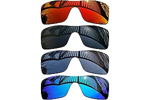 MYCOURAG 4 Pairs Replacement Lenses For Oakley Batwolf OO9101 Sunglasses
