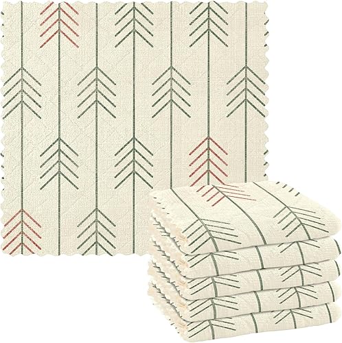 Miniatura 1 de KLL Christmas Pattern Geometric Trees Kitchen Accessories for Cooking Thanksgiving Tea Towel Kitchen Kitchen Hand Towels Cotton Kitchen Dish Towels