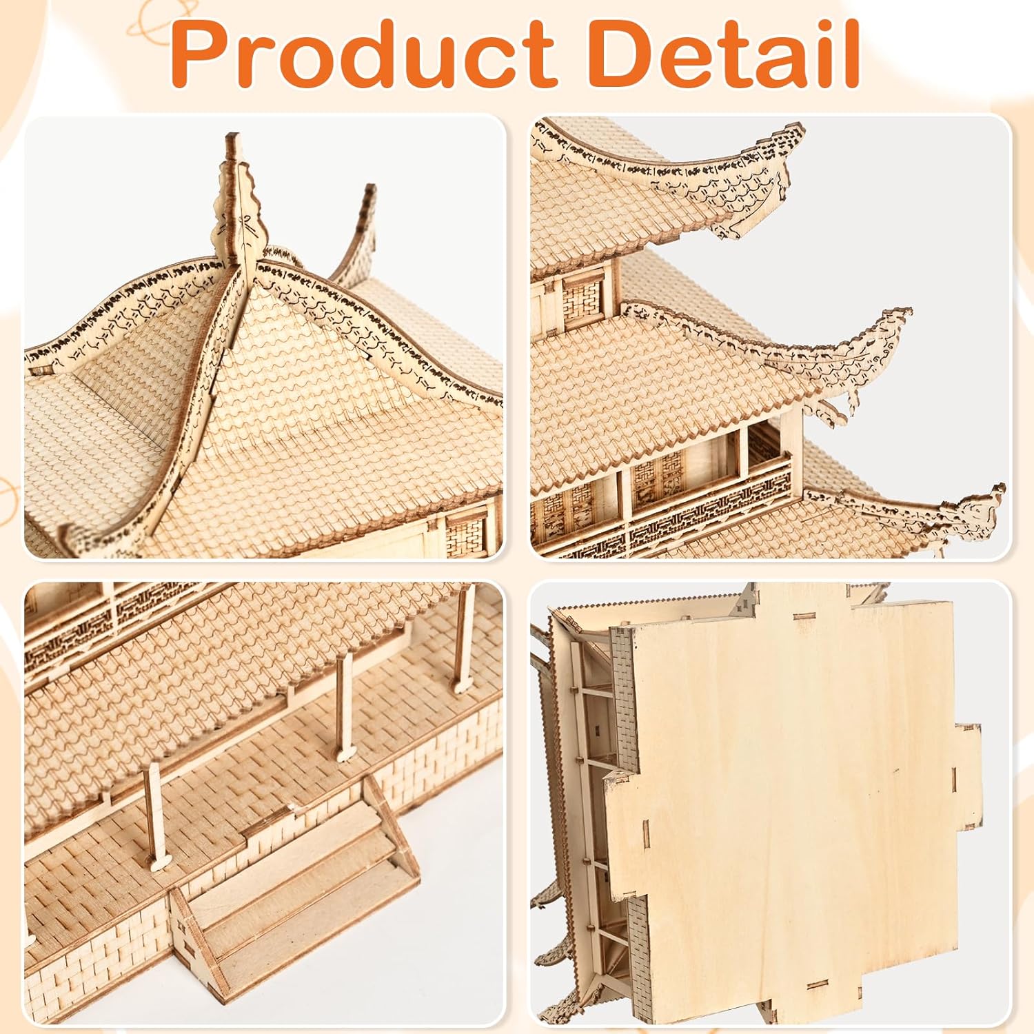 3D Wooden Puzzle & Building Blocks for Adults 14+ - Yueyang Tower Chinese Architecture Model Kit (216 PCS), DIY Craft Gift for Men & Teens,No Glue Needed