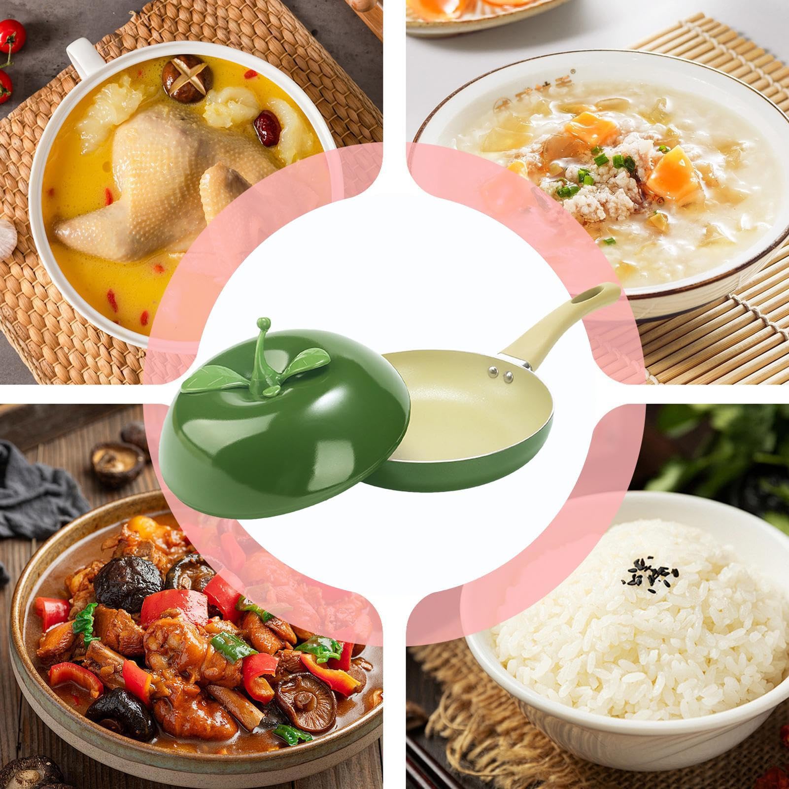 Ollas Pequeñas para Cocinar,Olla con Forma de Verduras y Frutas | Sartén Con Tapa - Para Inducción Estufas Placas De Cocción Freír Cocinar Guisar Leche Sopa Y Hervir A Fuego Lento