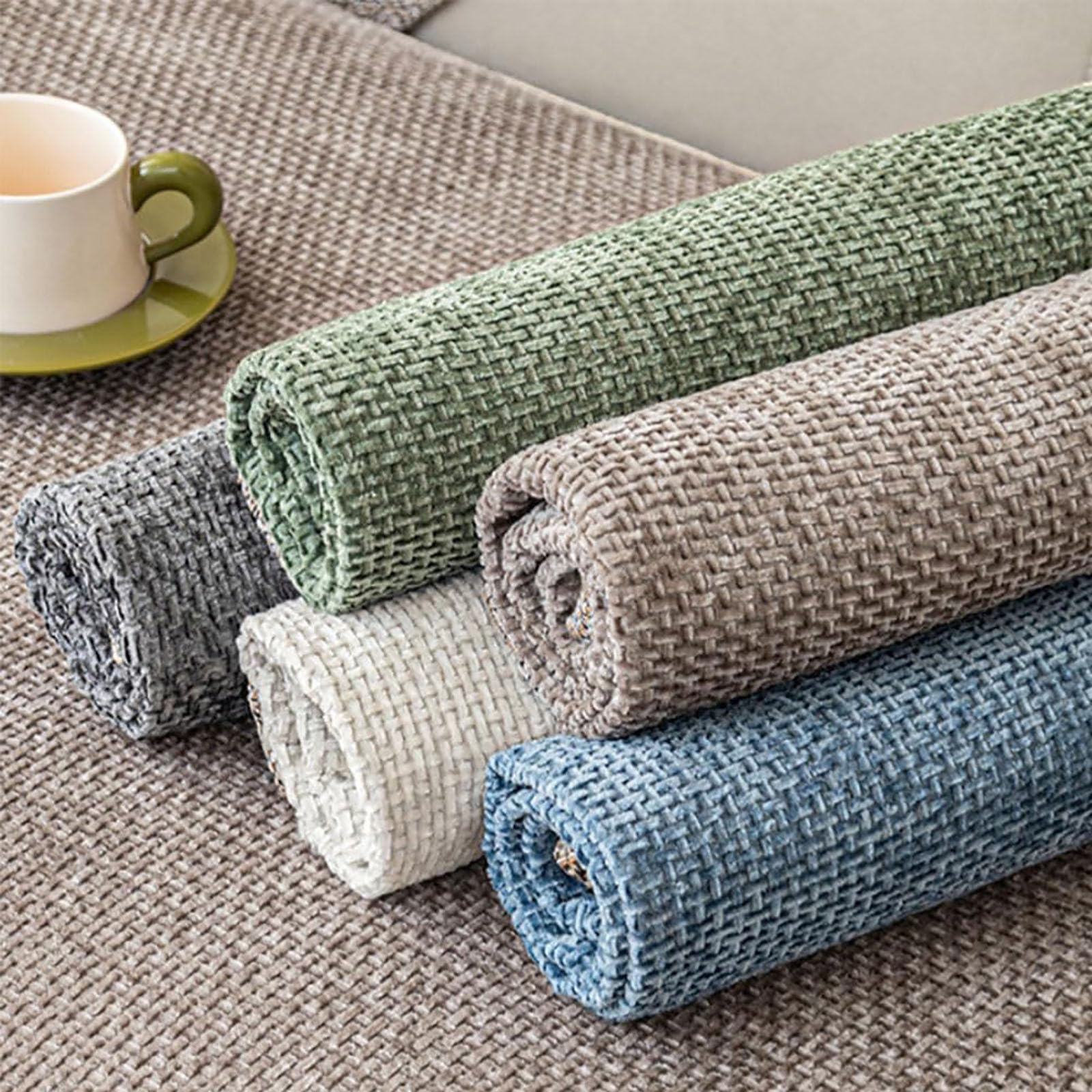 Generico Copridivani, Copridivani Morbido 1 2 3 4 Posti Fodera per Divano Angolare/Forma di L Universali Moderno Copertura Divano,Khaki,80x210cm