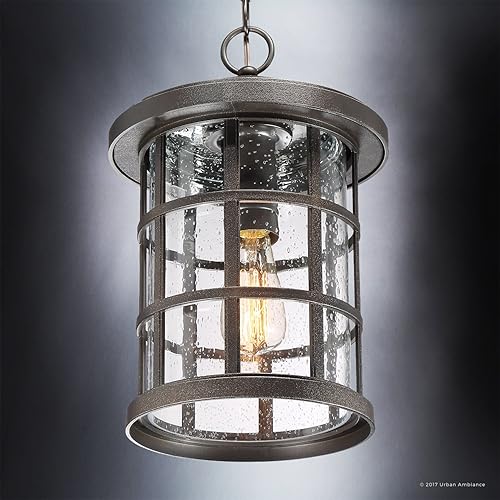 Miniatura 5 de Urban Ambiance UQL1049 - Lámpara colgante de lujo para exteriores, tamaño mediano 15.5 pulgadas de alto x 10 pulgadas de ancho, con elementos de