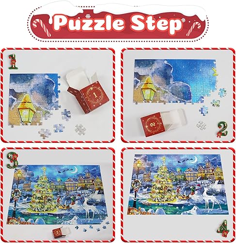 Miniatura 3 de Calendario de Adviento 2024, rompecabezas de 1008 piezas, calendario de cuenta regresiva de Navidad de 24 días para niños y adultos