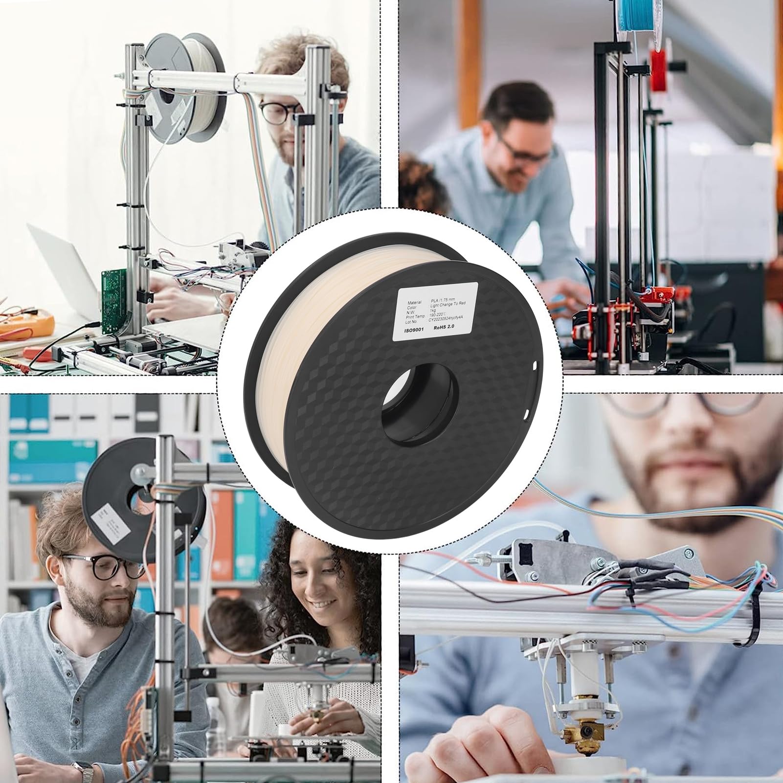 Filament do drukarki 3D fotochromowy czerwony PLA starannie nawinięty materiały eksploatacyjne do druku 3D odpowiednie do modelowania DIY i rzemiosła