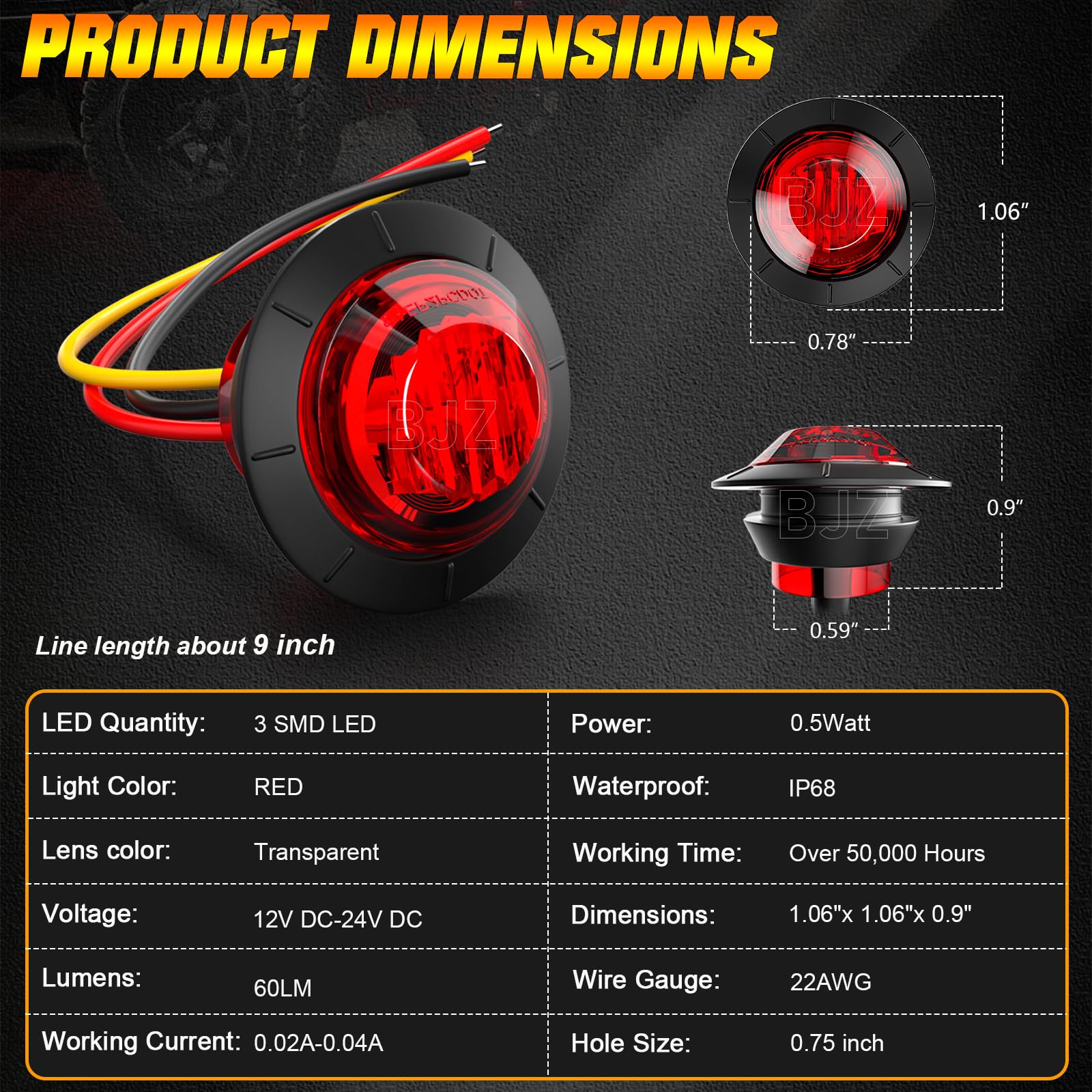 TRUE MODS - 2 Luces De Marcador LED Redondas De 3/4