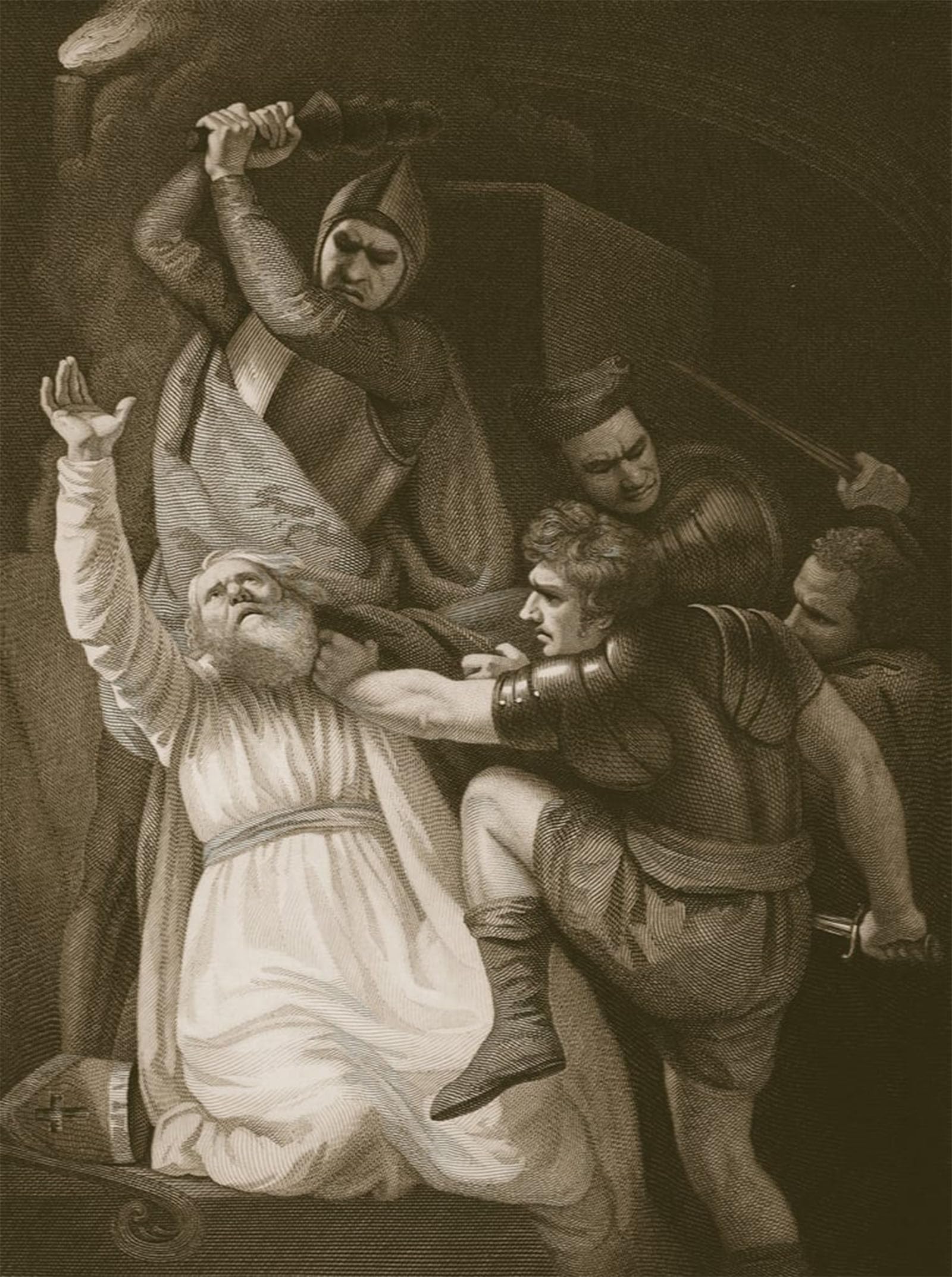 SERENDIPITP Retro Picture Poster Wall Art Pictures Painting the Death of Becket by John Opie Wall Art Canvas Print for Wall Decor 60x90cm