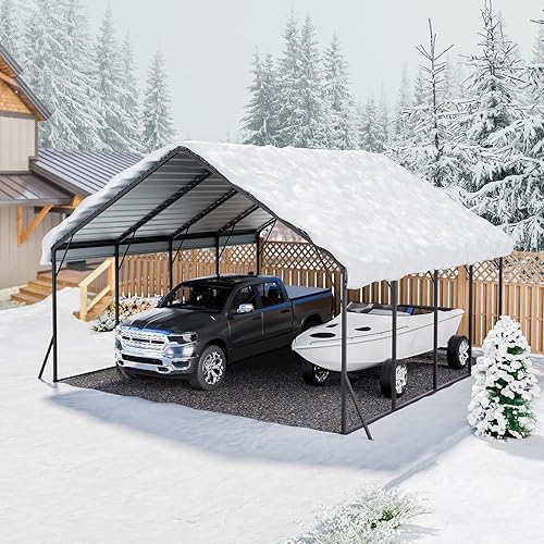 Vista 20 de VEVOR - Cobertizo portátil de almacenamiento exterior de 6 x 8 x 7 pies, refugio resistente e impermeable con puerta enrollable con cremallera y Gris