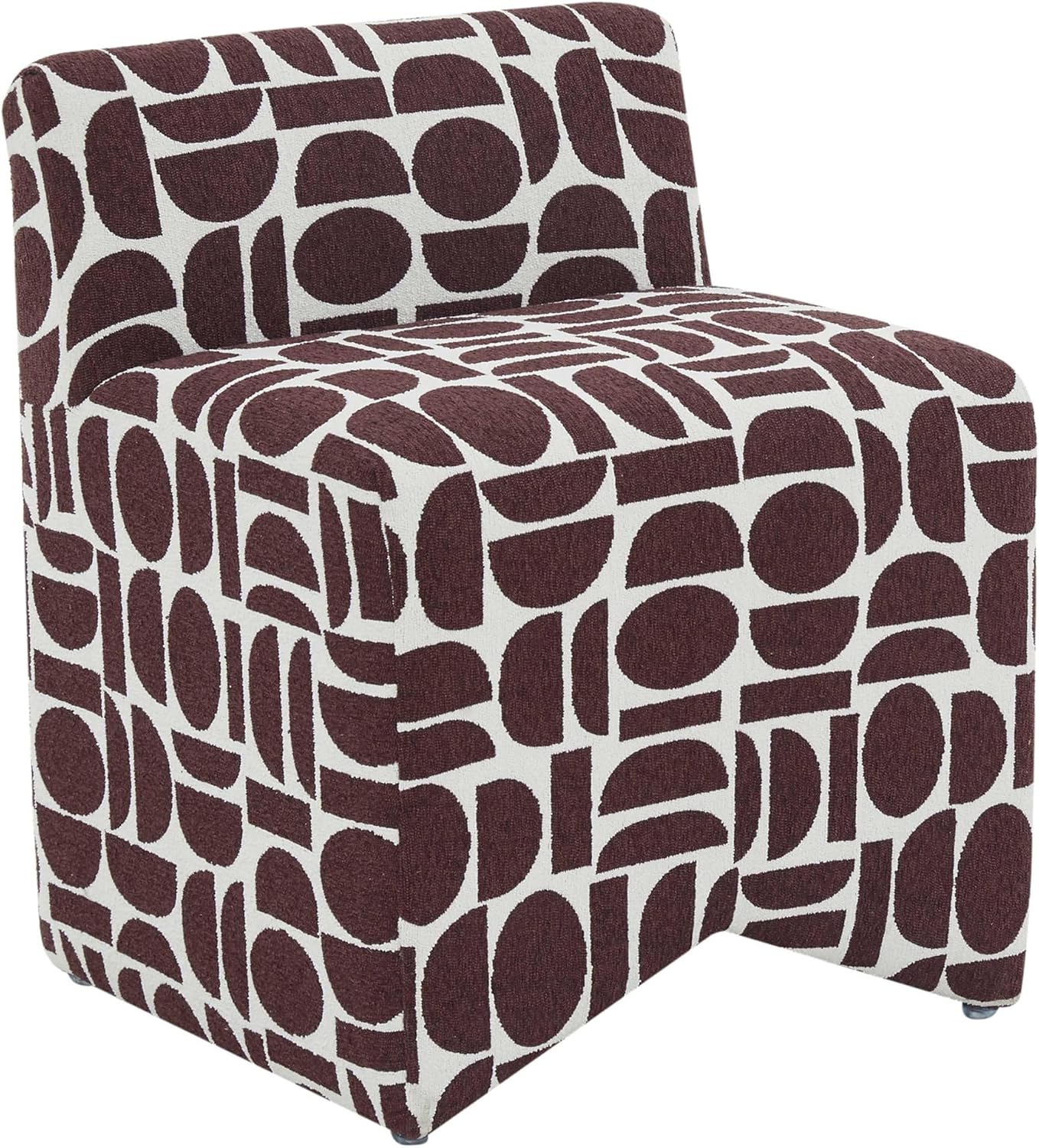 Tov Furniture Pippa Merlot Geometric Jacquard Weave Stool