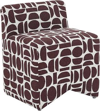 Tov Furniture Pippa Merlot Geometric Jacquard Weave Stool
