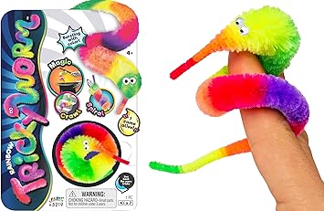 JA-RU Fuzzy Worm Fidget Toy with String Attached 1 Pack Fun Magic Tricks for Kids, Soft Sensory Toy, Bulk Party Favors, Gag Gifts & Classroom Prizes. 5219-1A