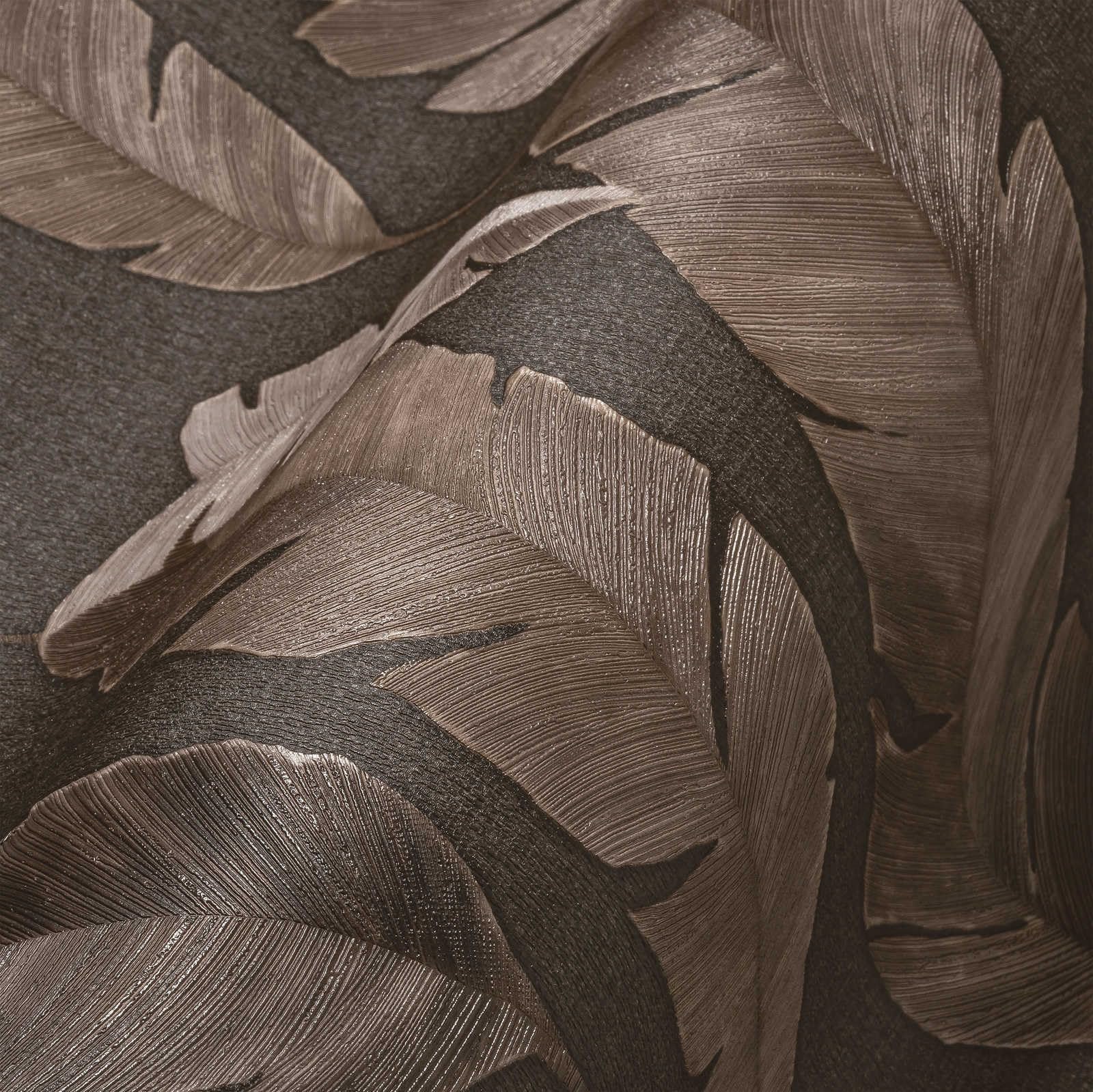 Livingwalls Travel Styles Non-Woven Wallpaper - Botanical Wallpaper in Brown - Tropical Wallpaper for Various Rooms in 10.05 m x 0.53 m