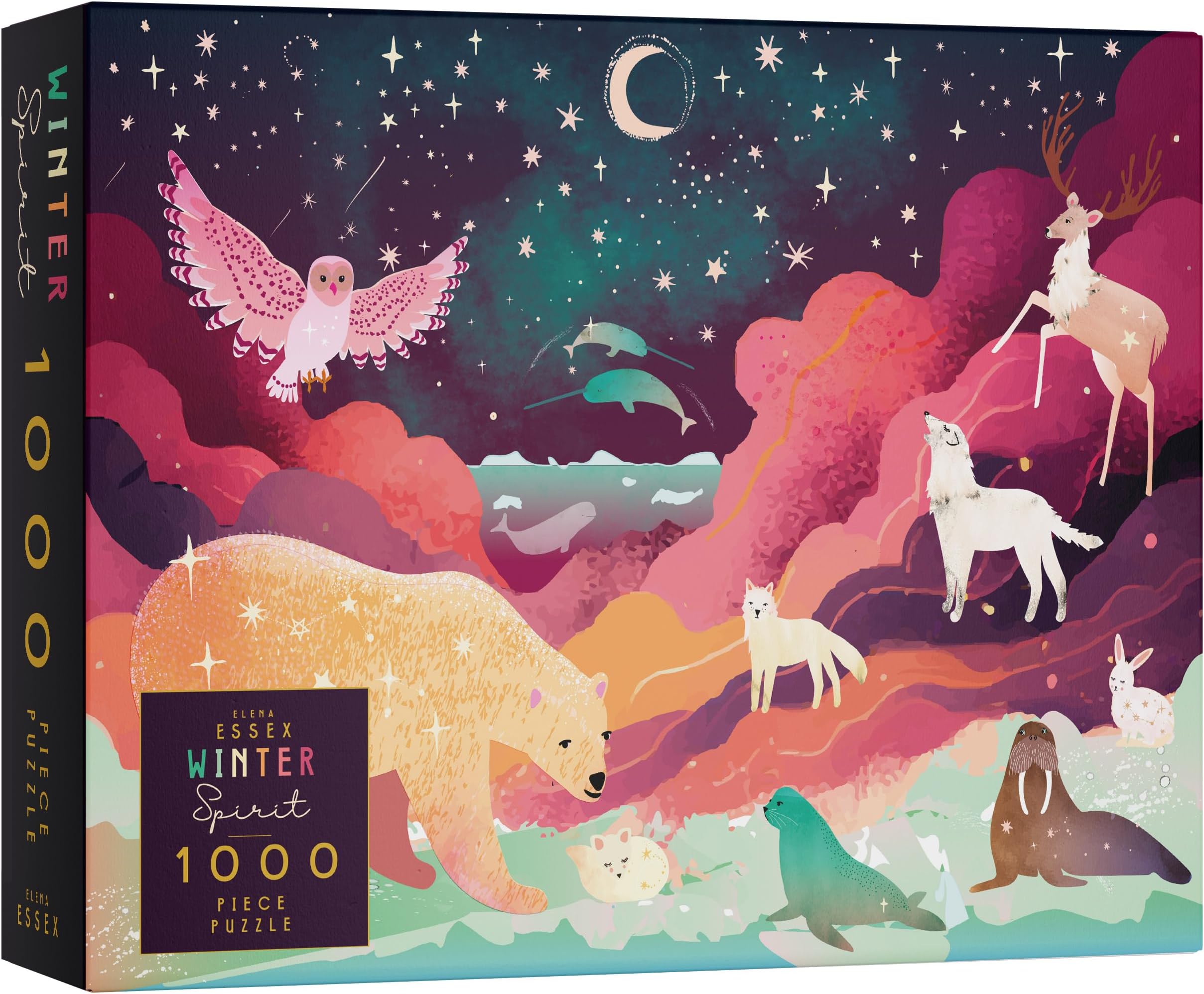 Elena Essex Christmas Puzzle - Winter Spirit | Puzzles for Adults 1000 Pieces | Jigsaw Puzzles | Cool Animal 1000 Piece Puzzle | jigsaws Size 20x28 inches