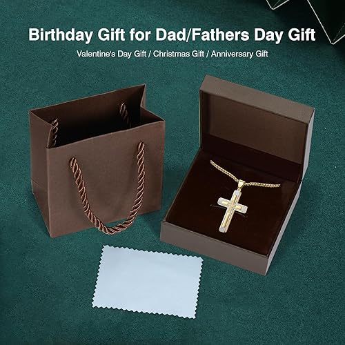 Miniatura 5 de PAITAIN Regalos para el día del padre para hombres, collar de cruz para padre, papá, marido, novio de esposa, hija, novia, hijo, regalos para