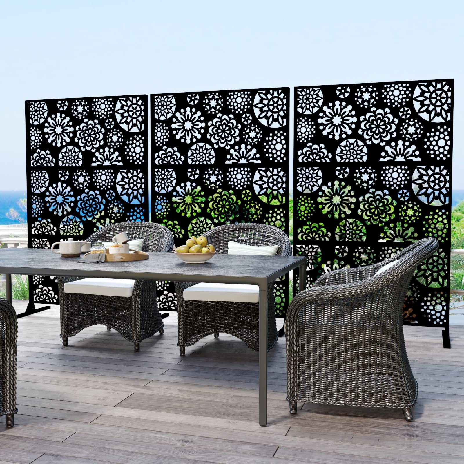 Metall-Sichtschutz Für Terrasse & Garten, 1,8m X 91cm – Freistehend, PE-beschichtet, Wetterfest