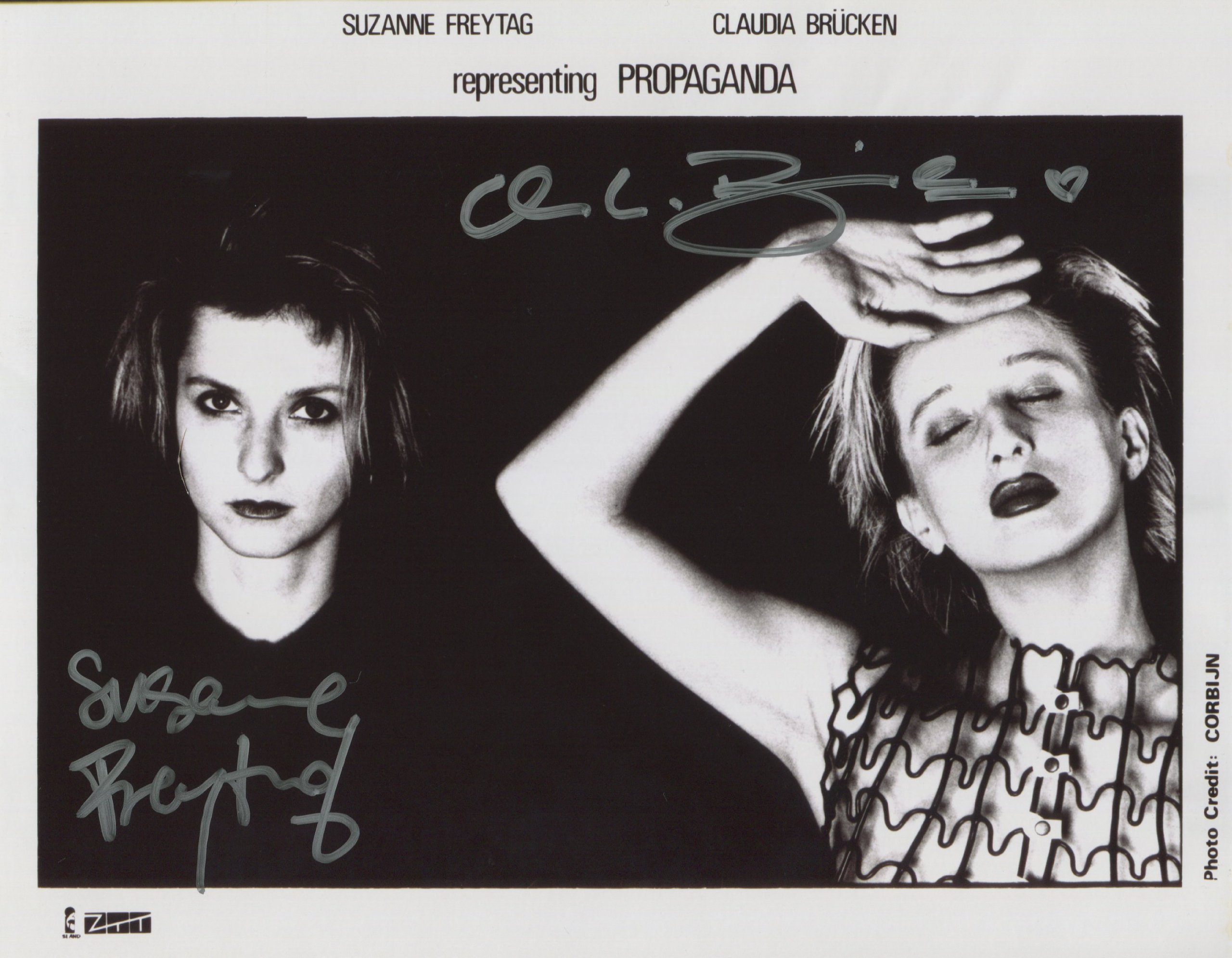 Claudia Brucken Suzanne Freytag Propaganda SIGNED + Certiticate Of