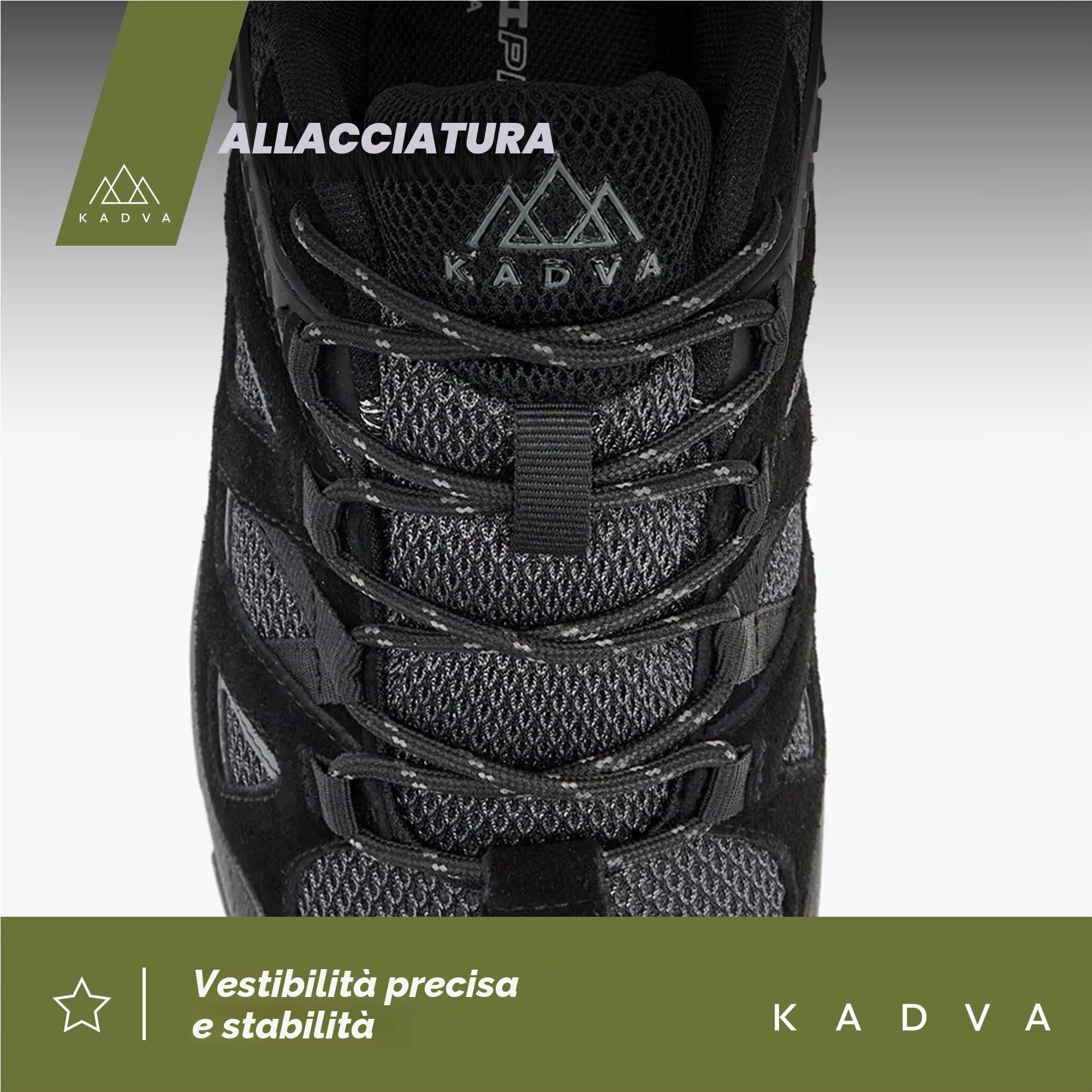 KADVA Scarpe da Trekking da Uomo Traver Low in Nero Taglia 41-46 EU Scarpe da Uomo Impermeabili e Traspiranti Isolate con Tomaia in Pelle e Tessuto Isolamento Contro Neve e Gelo
