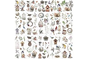 10 Sheets Botanical Flower Transfer Decals for DIY Craft